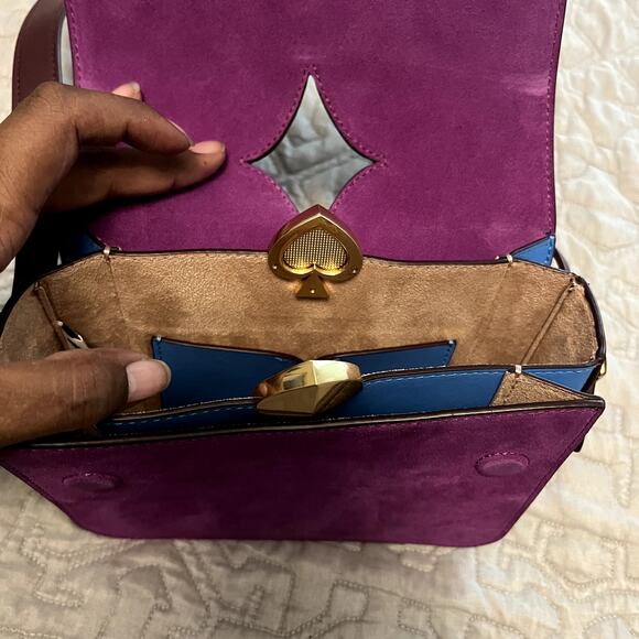 Kate Spade Purple Mystery Adjustable Strap Suede Small Crossbody Handbag NWT
